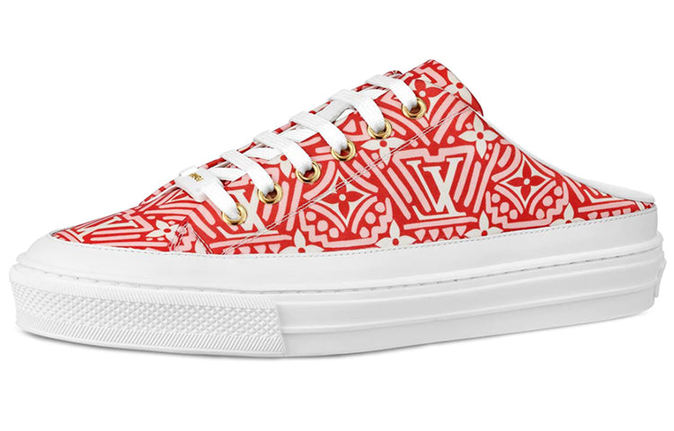 Pre-owned Louis Vuitton (wmns) Crafty Stellar Mules 'red White' In Multi