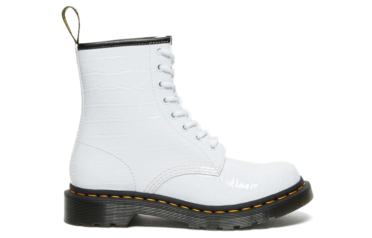 Dr. Martens' (wmns) Dr. Martens 1460 Patent Croc Emboss Leather Boots 'white'