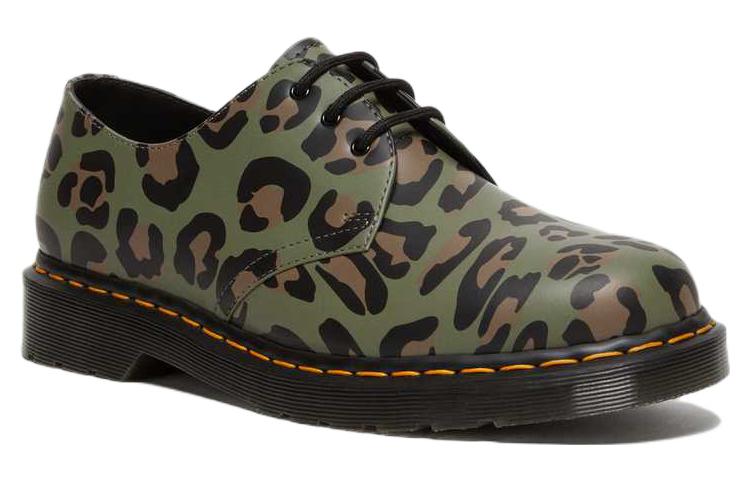 Dr. Martens' Dr. Martens 1461 Distorted Leopard Print Oxford Shoes 'khaki Green'
