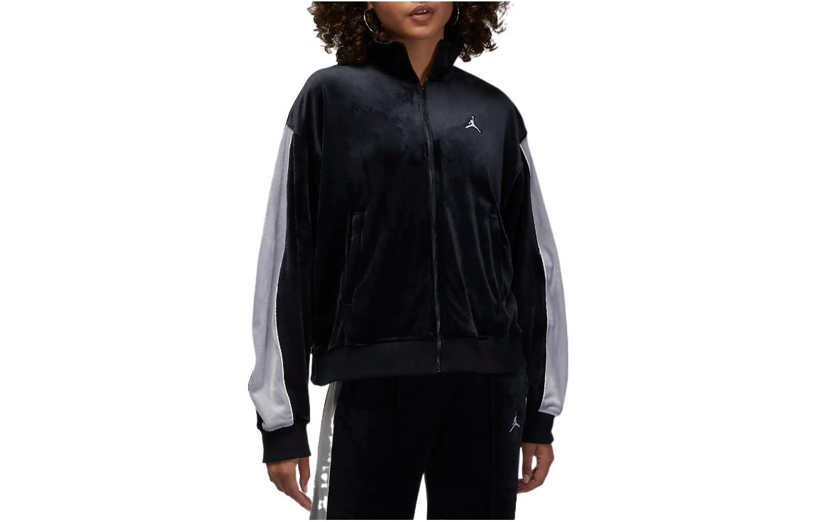 Air Jordan (wmns)  Velour Track Jacket 'black Grey'