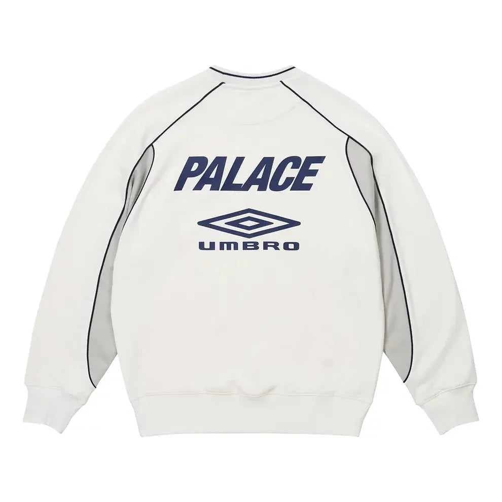 Palace X Umbro Warm Up Crewneck Sweatshirt 'grey' In Gold