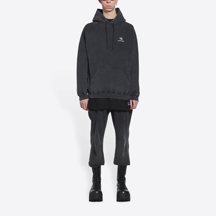 Balenciaga Sporty B Hoodie Medium Fit 'Black' 600583TLVA11070