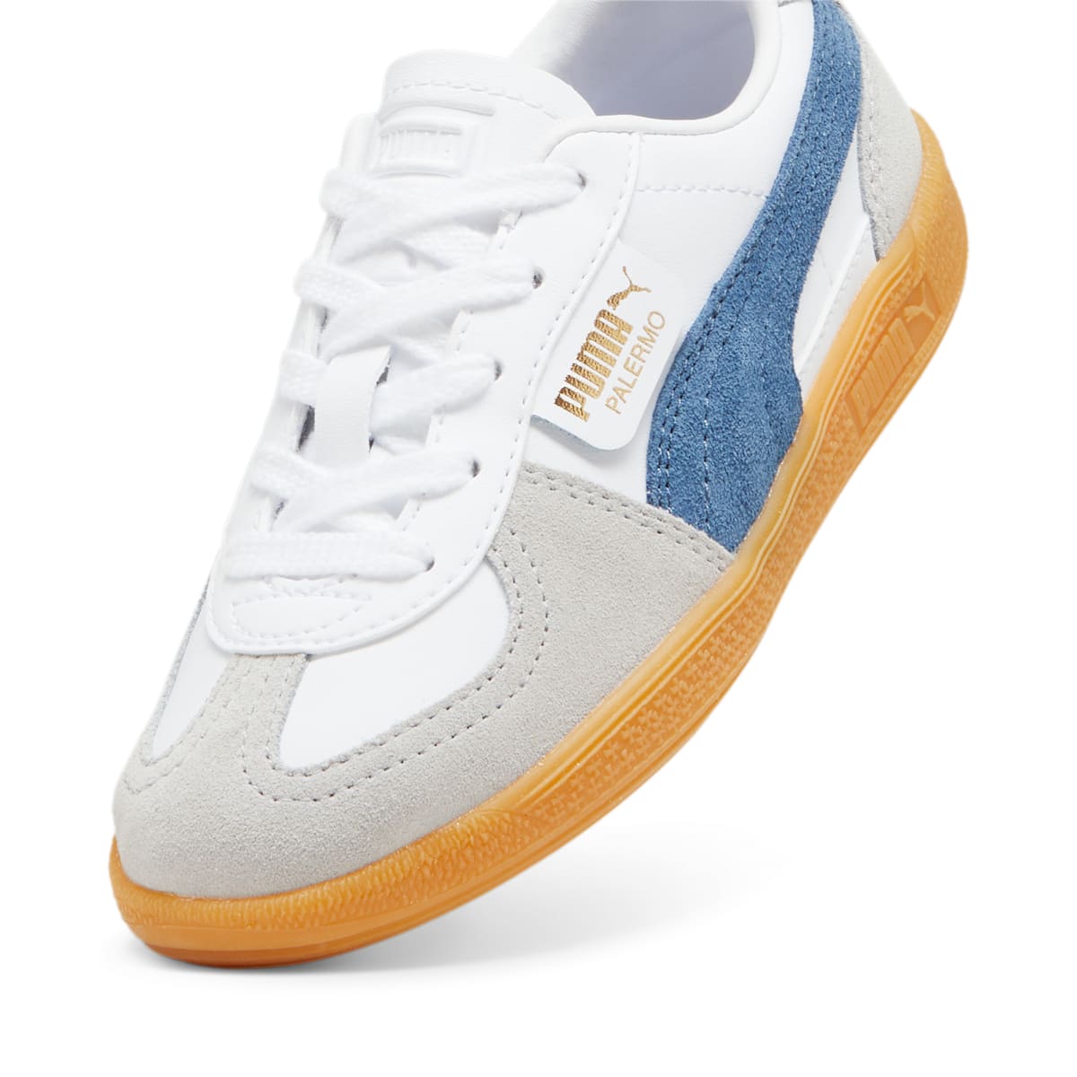 Puma (ps)  Palermo Leather 'white Blue Horizon Gum'