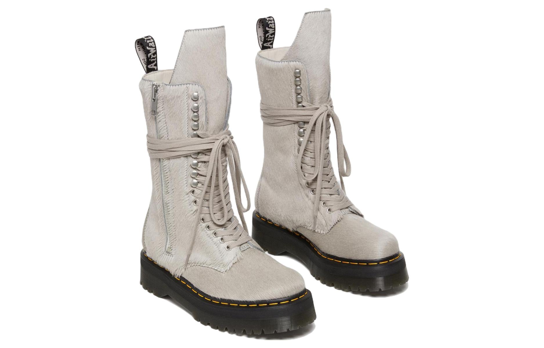 Dr. Martens' Dr. Martens 1918 Ro Hair On Lace Up Strobe Calf Length Platform Boot 'rick Owens'