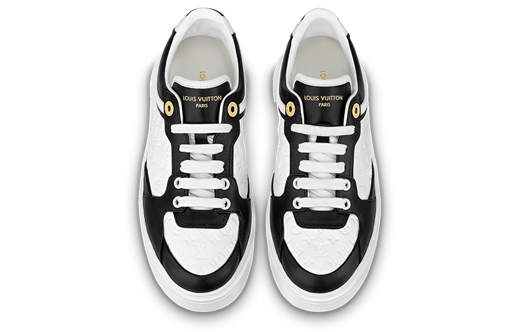 Pre-owned Louis Vuitton (wmns) Time Out Sneakers 'white Mini Monogram Black'