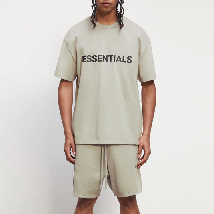 Essentials Fear Of God  Fw20 Logo Tee 'moss'