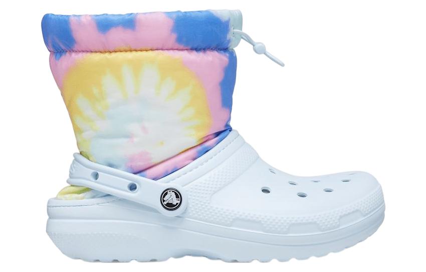 Crocs Classic Lined Neo Puff Boots 'tie Dye Mineral Blue'