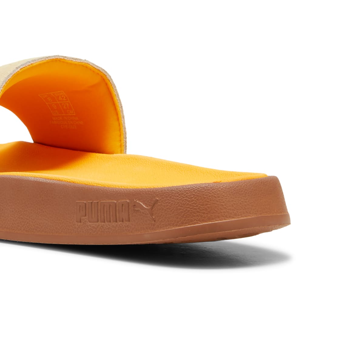 Puma Leadcat 2.0 Palermo Foil Slides 'creamy Vanilla  Gold Tangerine-gum'