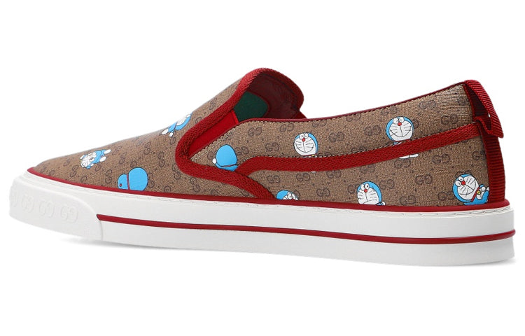 Gucci (wmns)  X Doraemon Gg Supreme Monogram Slip On 'new Cherry Red' In Gray