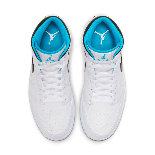 Air Jordan 1 Mid 'Laser Blue' 554724-141 Retro Basketball Shoes  -  KICKS CREW