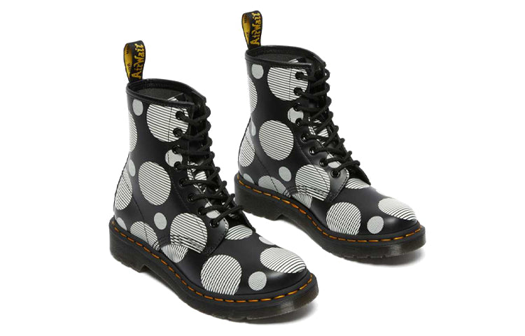 Dr. Martens' (wmns) Dr.martens 1460 Polka Dot Smooth Leather Lace Up Boots 'black'
