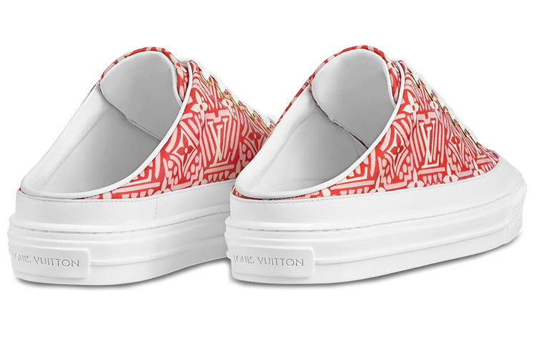 Pre-owned Louis Vuitton (wmns)  Crafty Stellar Mules 'red White' In Multi