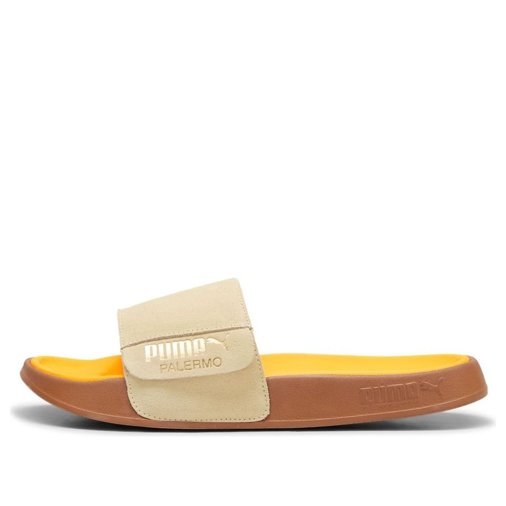 Puma Leadcat 2.0 Palermo Foil Slides 'creamy Vanilla Gold Tangerine-gum'