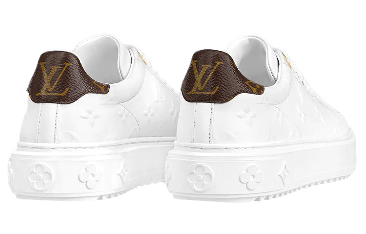 Pre-owned Louis Vuitton (wmns)  Time Out Sneakers 'white With White Monogram' In Multi