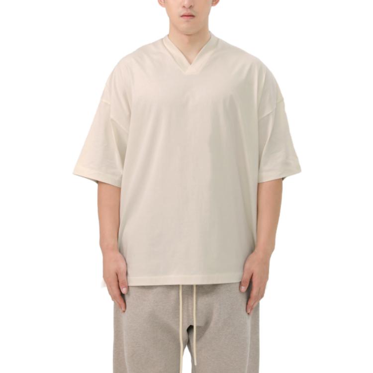 Essentials Fear Of God V-neck 'silver Cloud' In Neutral