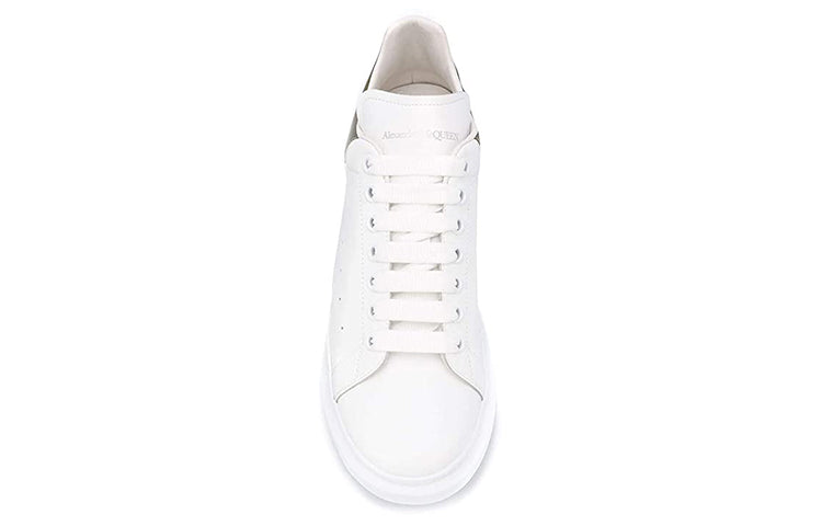 Alexander Mcqueen White Low-top Sneakers With Chunky Sole And Contrasting Heel Tab In Leather Man In White