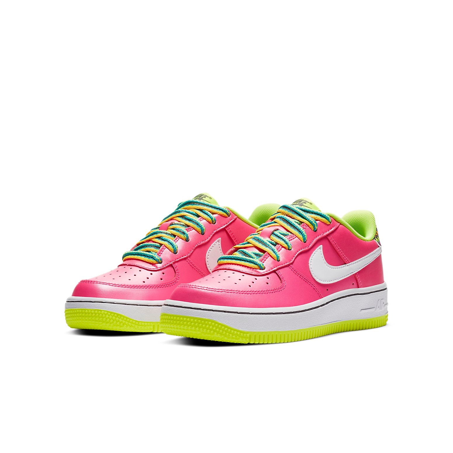 Nike (gs) Air Force 1 'pink Blast Volt'