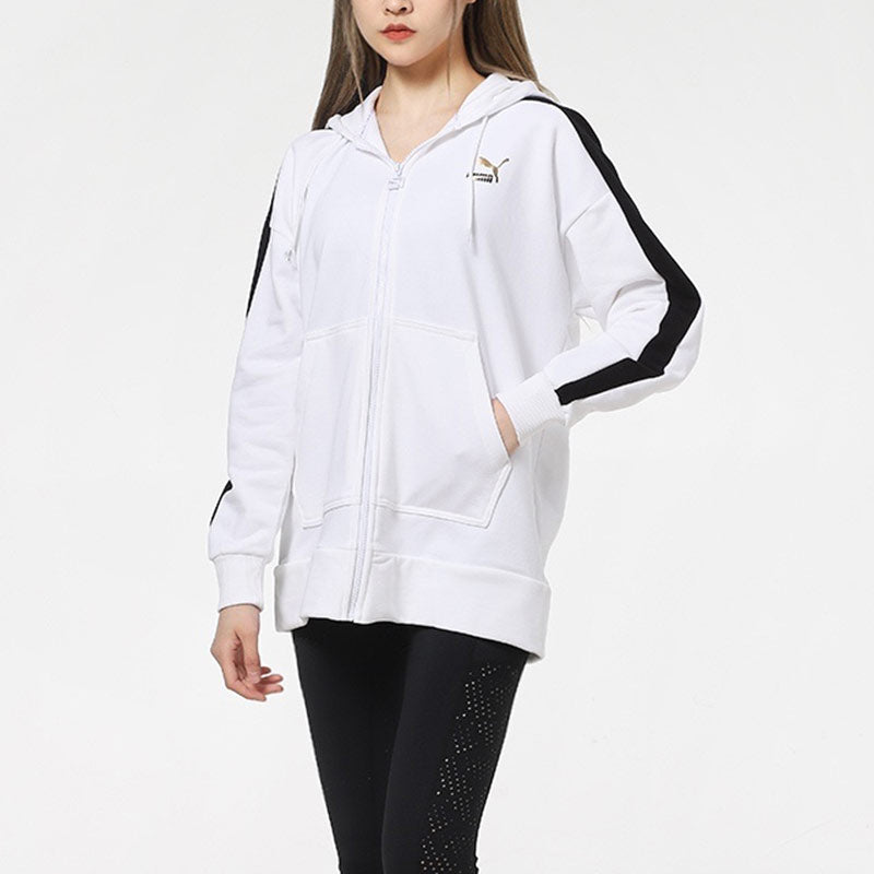 Puma (wmns) Full-zip Sleeve Striped Jacket 'white Black'