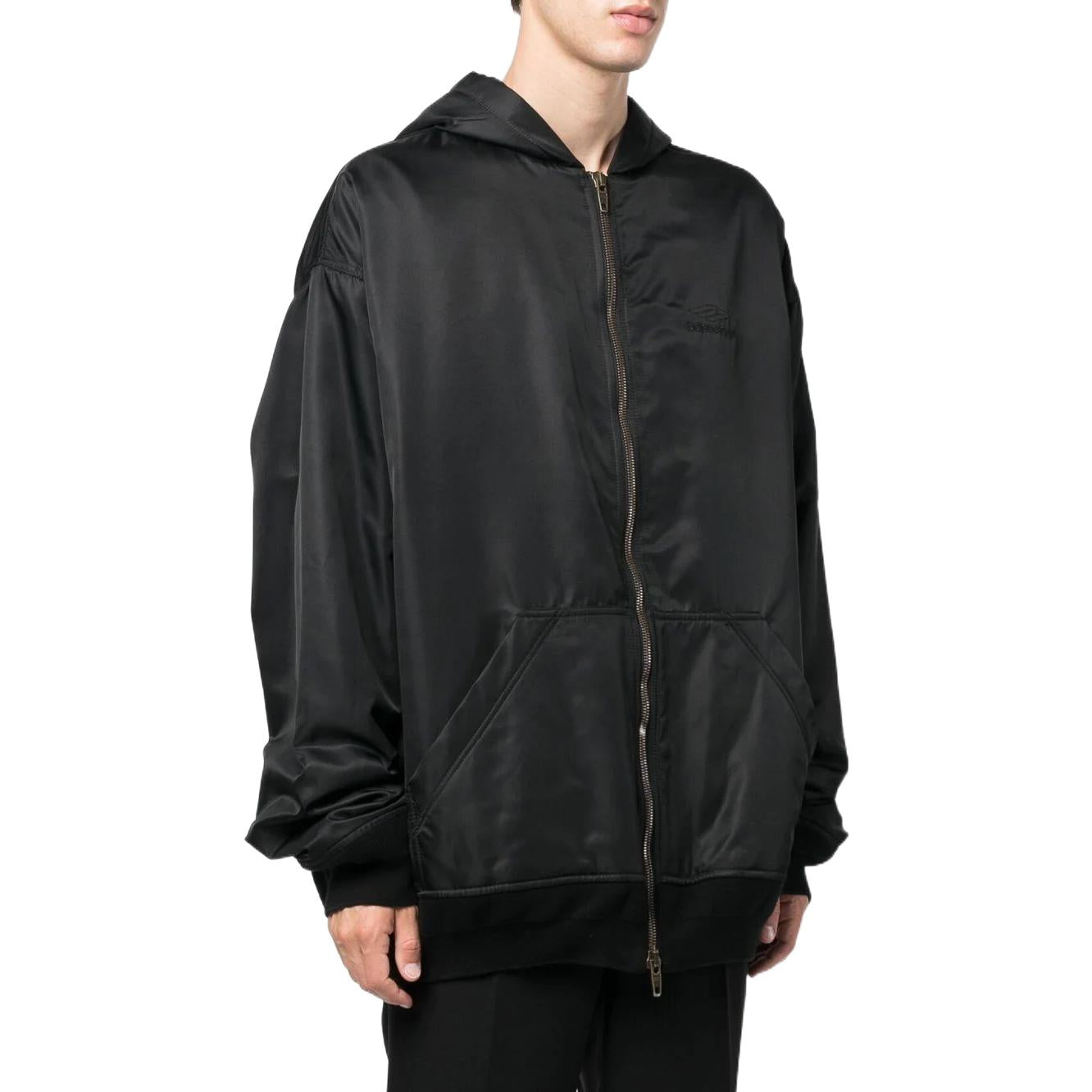 Balenciaga 3b Sports Icon Padded Zip-up Hoodie 'black'