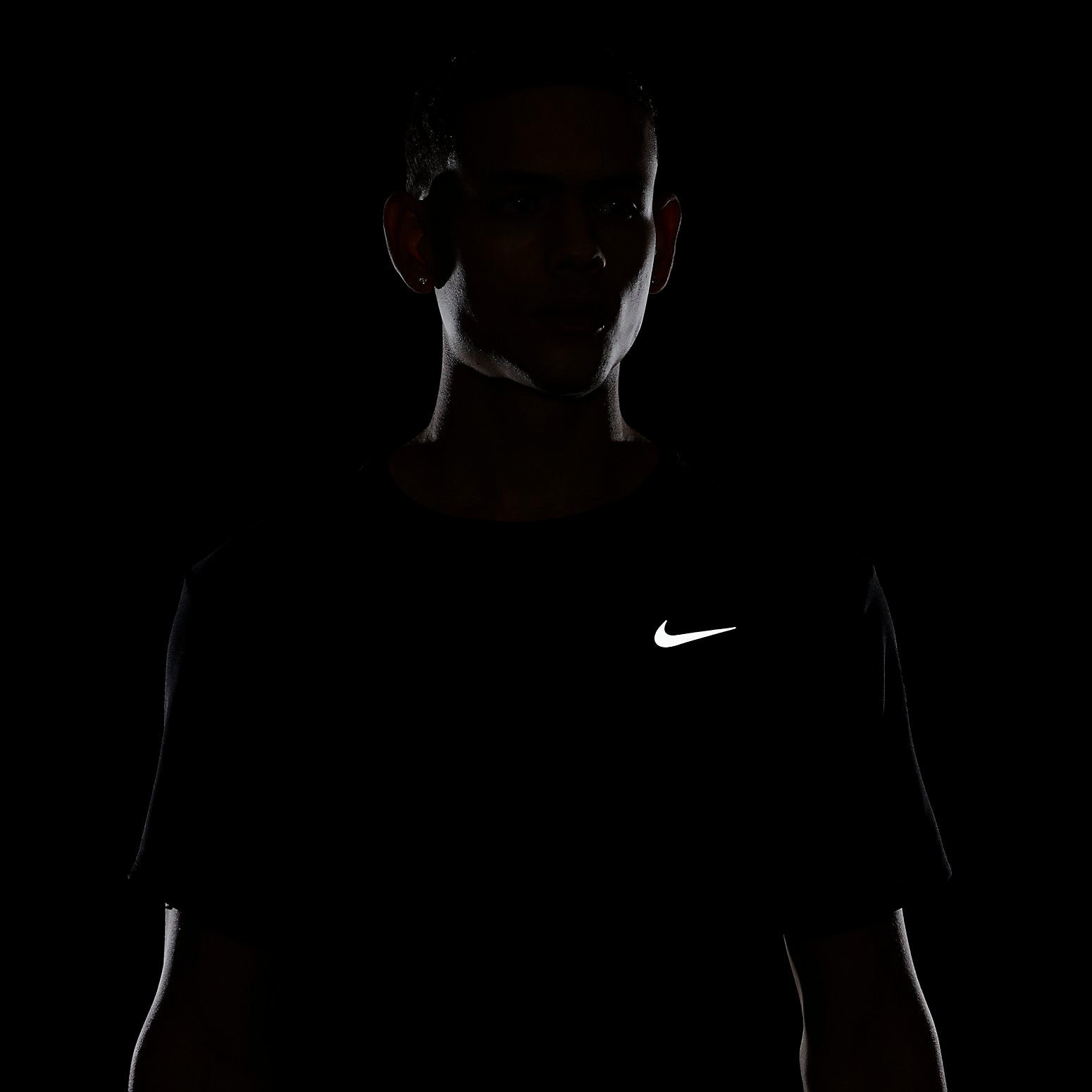 Nike Men's Miler Dri-fit Uv Short-sleeve Running Top In Black
