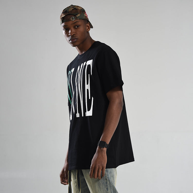 Vlone Large V Alphabet Short Sleeve Tee 'black Green'
