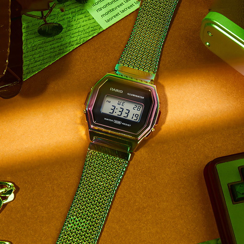 Casio Vintage Premium Digital Watch 'rainbow' In Multi