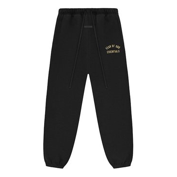 Essentials Fear Of God  Curved Logo Sweatpants 'black' In Black