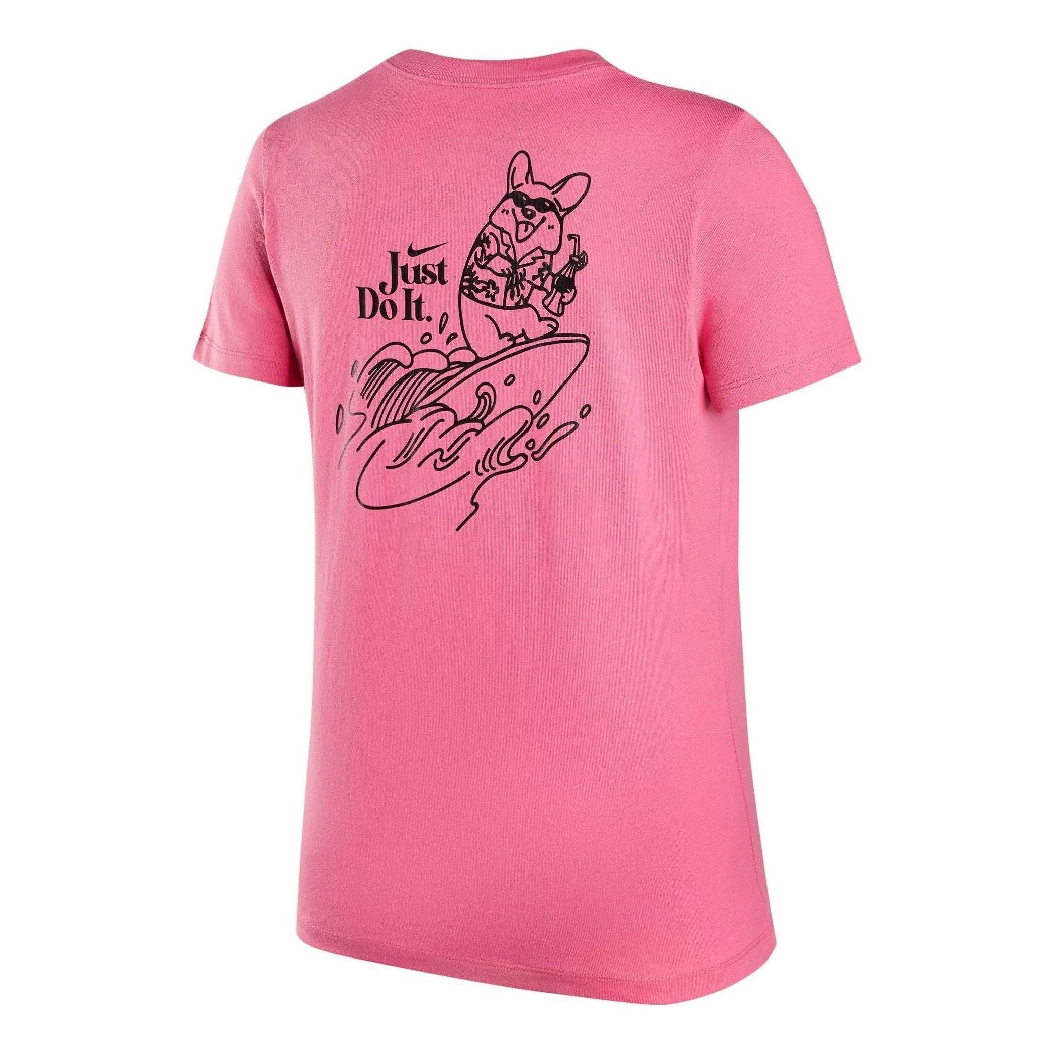 Nike (wmns) Sportswear Cartoon Hand-drawn Print T-shirt 'pink'