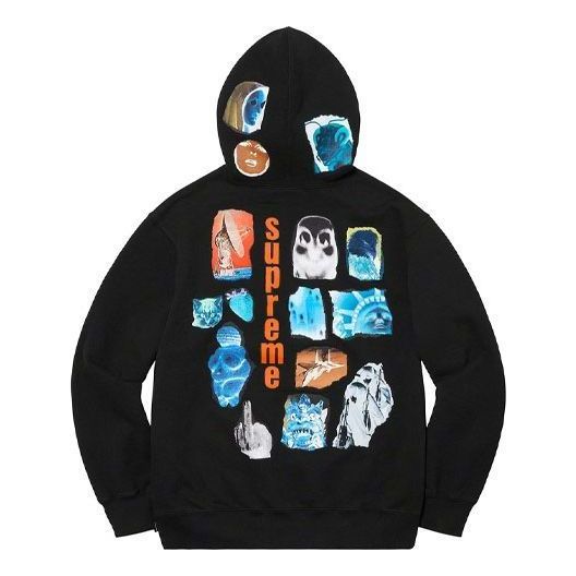 Supreme Invert Hooded Sweatshirt 'black Orange Blue White'