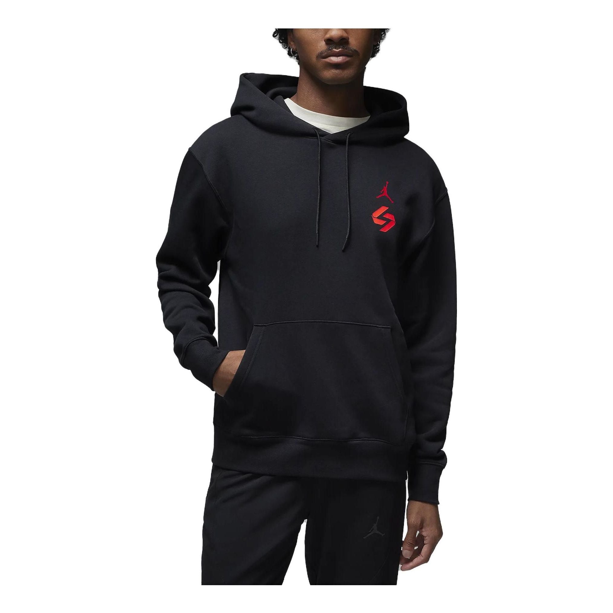 Air Jordan Luka Logo Hoodie Black Red DZ3512 011