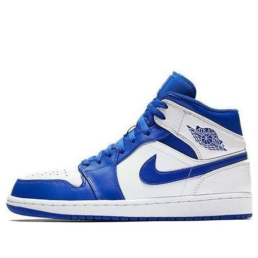 Air Jordan 1 Mid 'Hyper Royal White' 554724-114 Retro Basketball Shoes  -  KICKS CREW