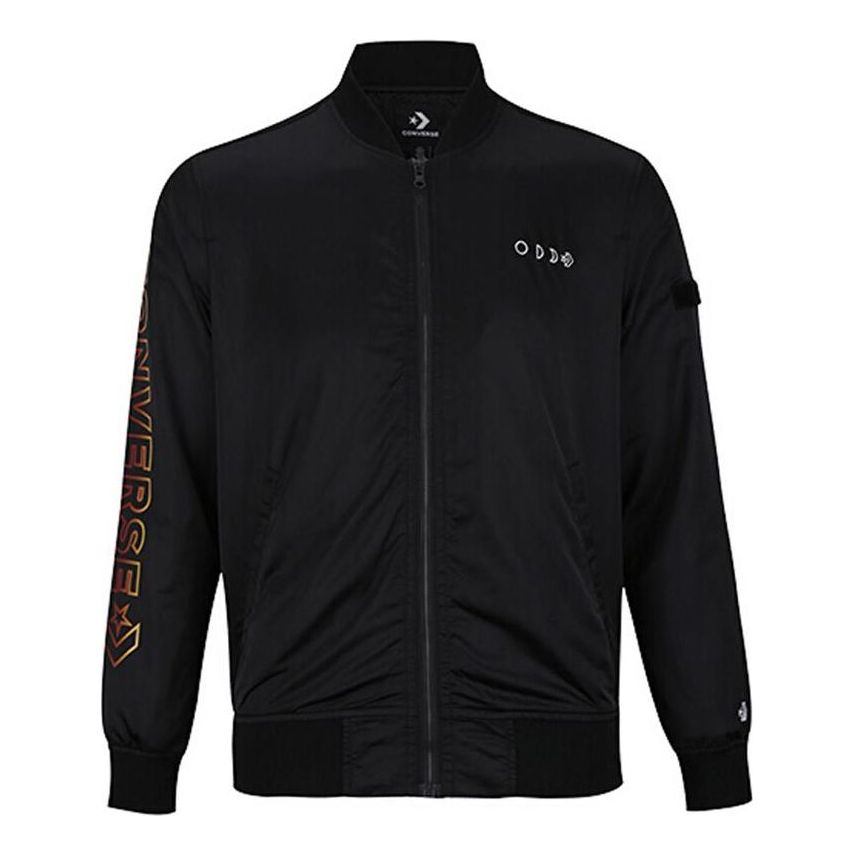 Converse Casual Sports Stand Collar Baseball Jacket 'black'