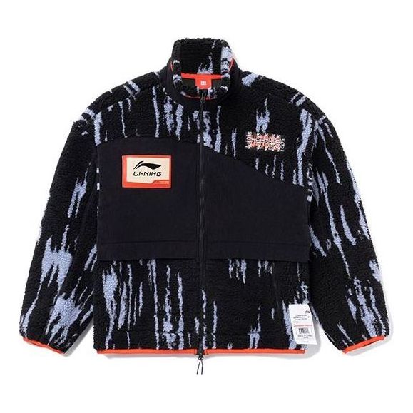 Li-ning Logo Print Classic Warm Coat 'black White'