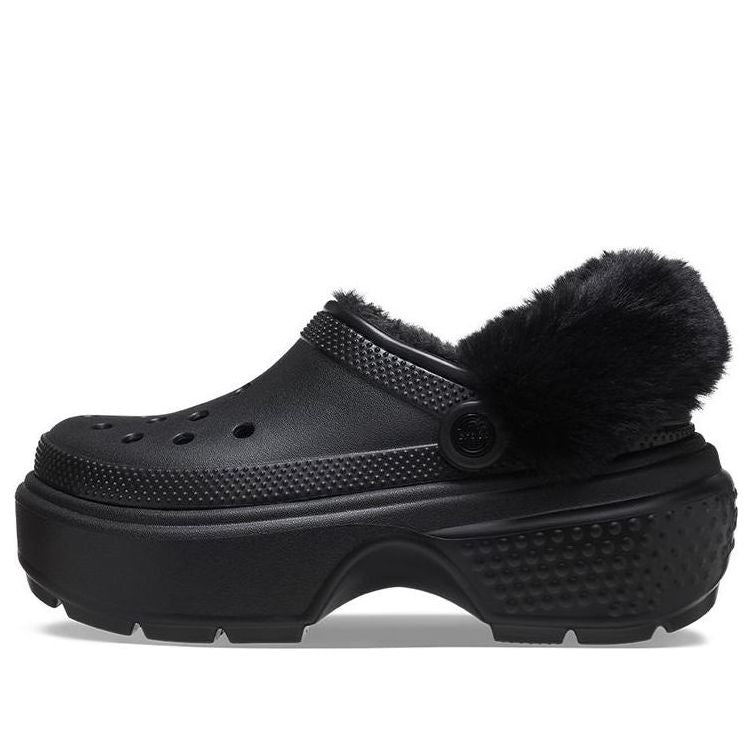 WMNS) Crocs Stomp Lined Clogs 'Black' 208546-001