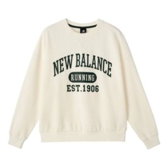 New Balance (wmns) Classic Running Sweatshirt 'white Green' In Neutral