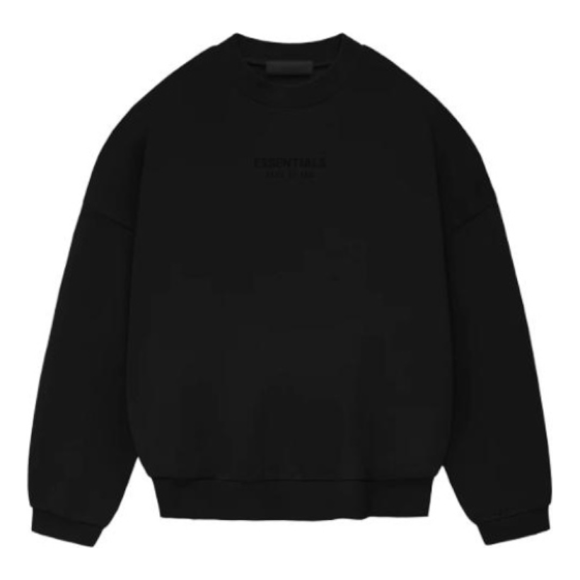 Essentials Fear Of God Fw23 Crewneck 'jet Black' In Animal Print