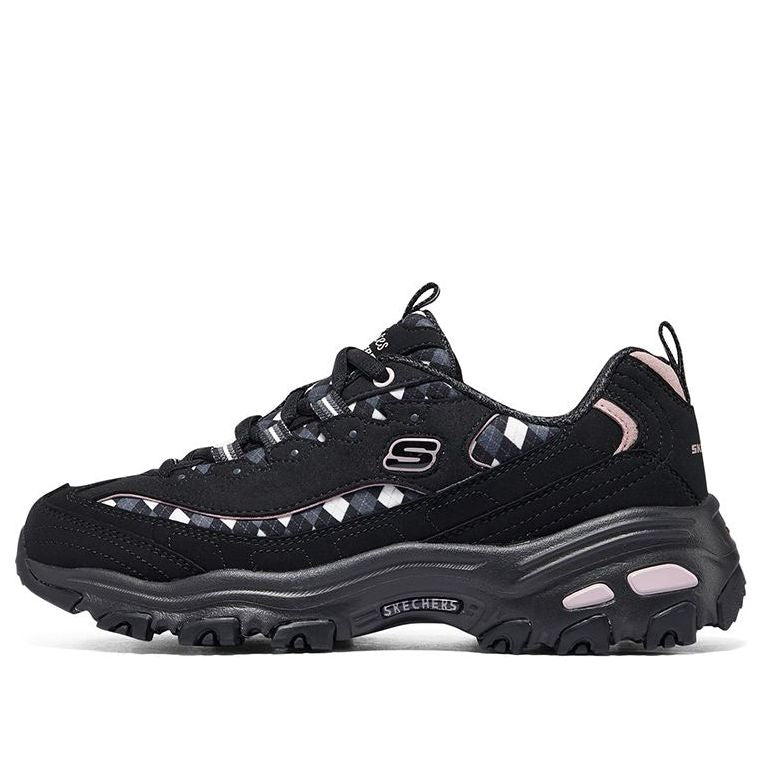 Skechers 斯凯奇 【经典菱格纹】女鞋老爹鞋女休闲鞋运动休闲鞋透气柔软舒适春季 In Black