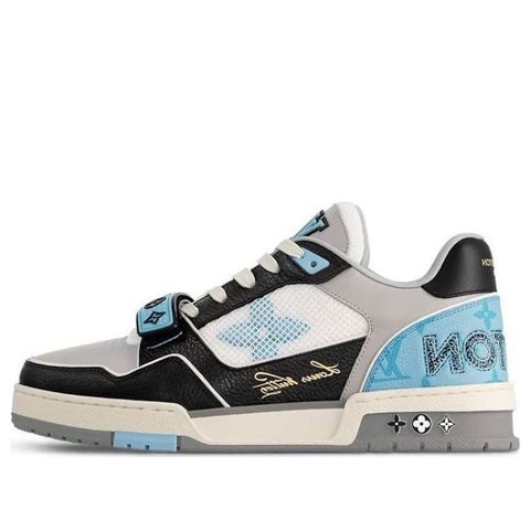 LOUIS VUITTON LV Trainer Sneakers 'Blue Monogram Black Grey'