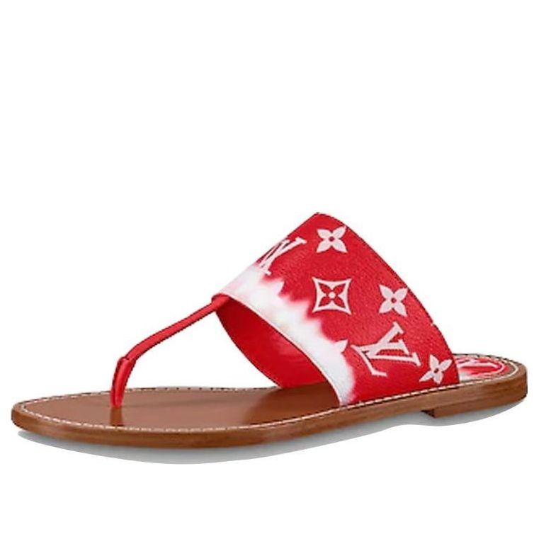 Pre-owned Louis Vuitton (wmns) Palma Slides 'red Monogram'