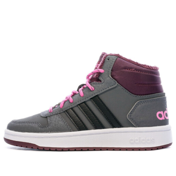 Adidas Originals (gs) Adidas Hoops 2.0 Mid 'grey Black Screaming Pink'
