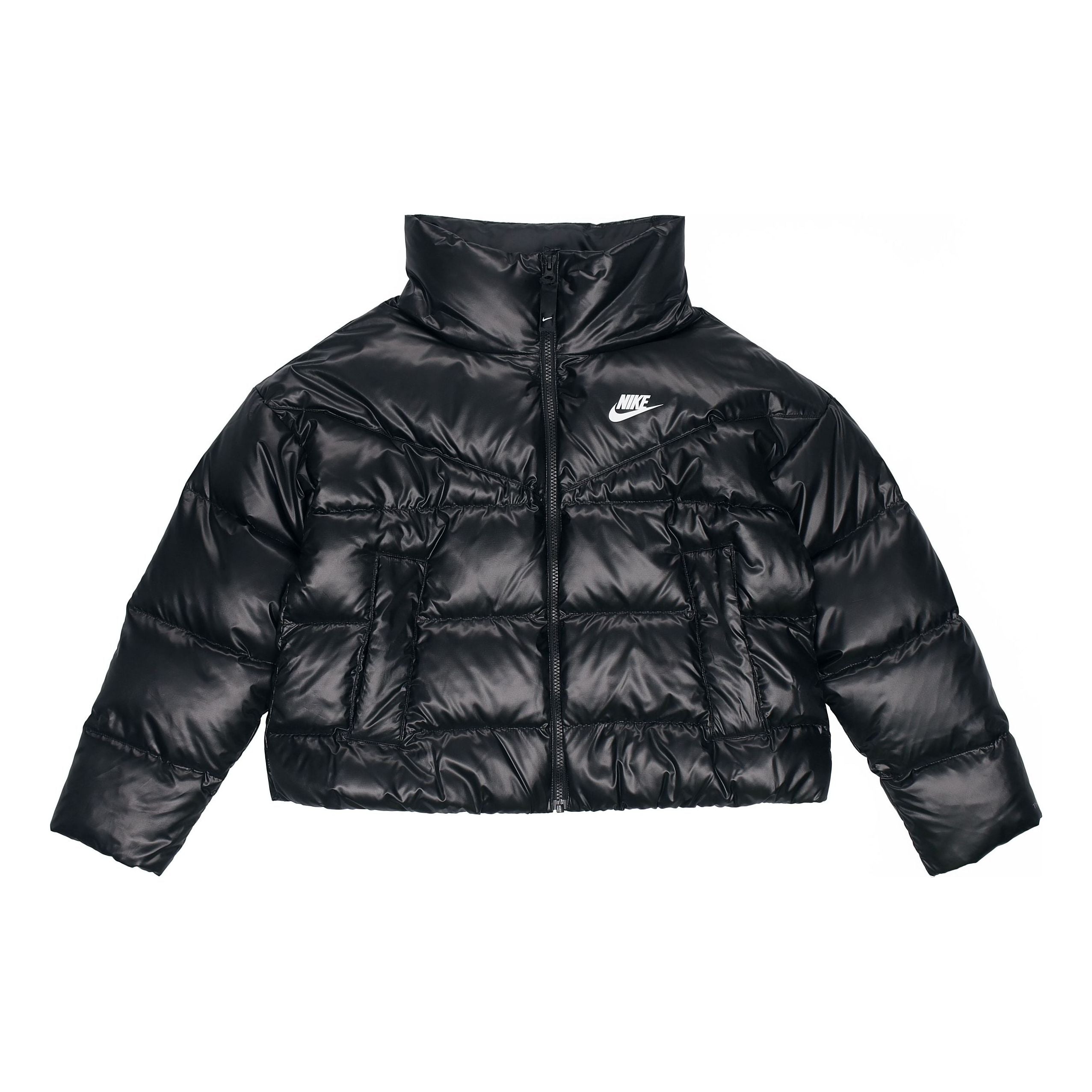 Nike (wmns)  Solid Color Straight Long Sleeves With Down Feather Jacket Black