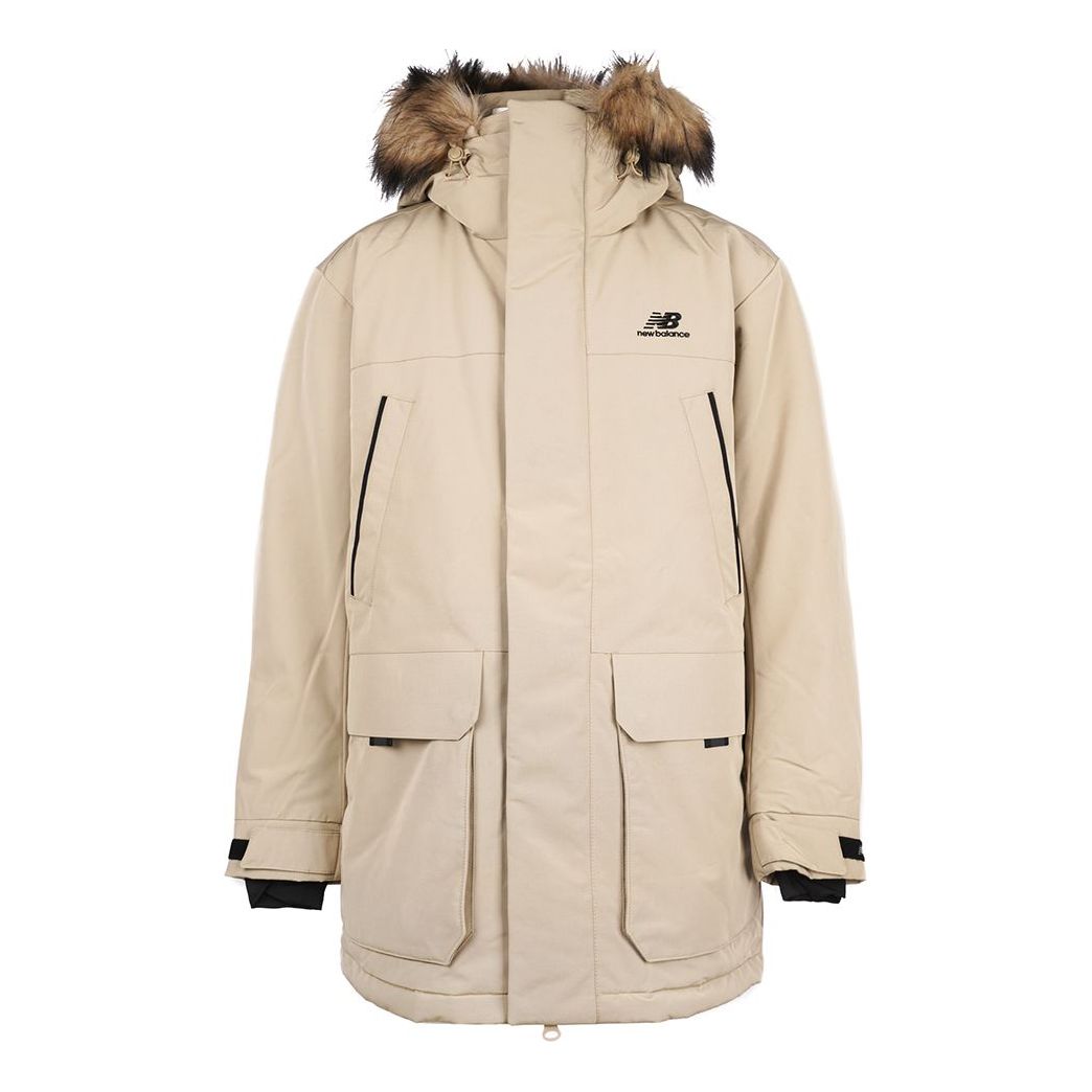 New Balance Long Down Coat 'beige' In Neutral