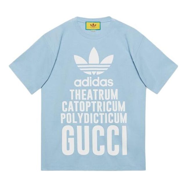 無料発送 Cotton adidas x Gucci T-Shirt 616036-XJEW2-4709 Blue' 'Light トップス