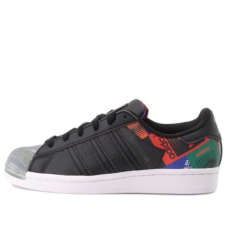 adidas Originals Superstar Shoes 'Core Black Purple Green