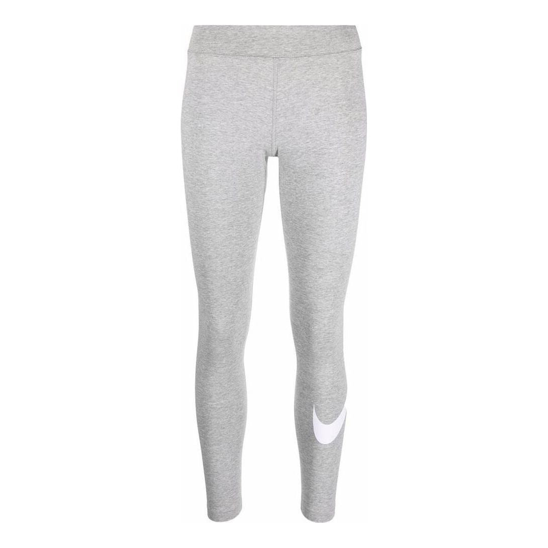 Nike Grey Sportswear Essential Swoosh Leggings In Gray