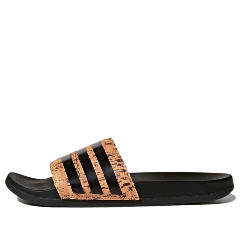 Adidas Originals Adidas Adilette Cloudfoam Plus Cork Slippers 'black Orange'