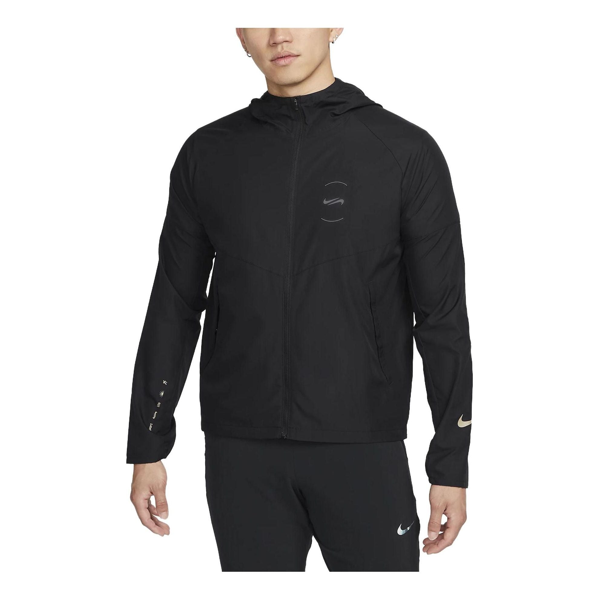 人気ブランドの新作 Miler Repel Nike Running FN7285-010 'Black' Jacket ウォーキング・ランニングウェア