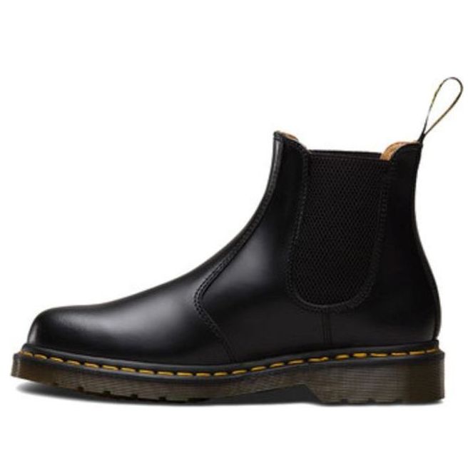 Dr. Martens' Dr.martens 2976 Yellow Stitch Smooth Leather Chelsea Boots 'black'