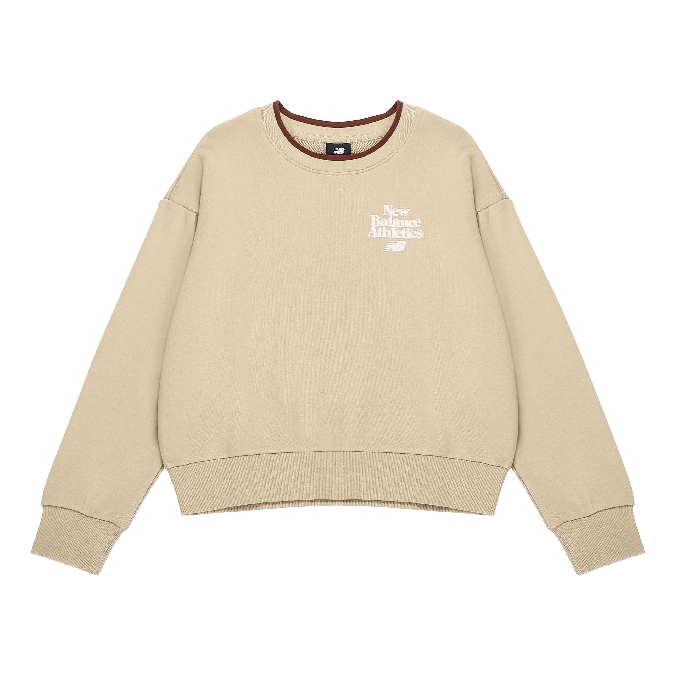 New Balance (wmns) Athletics 70s Crewneck Sweatshirt 'beige White' In Neutral