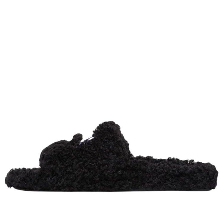 Balenciaga Furry Slides 'cities Paris Black'